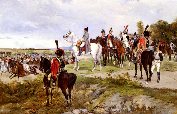 Napoléon Ier à la bataille de Friedland - le 14 juin 1807 - Par James Alexander Walker - XIXe siècle
